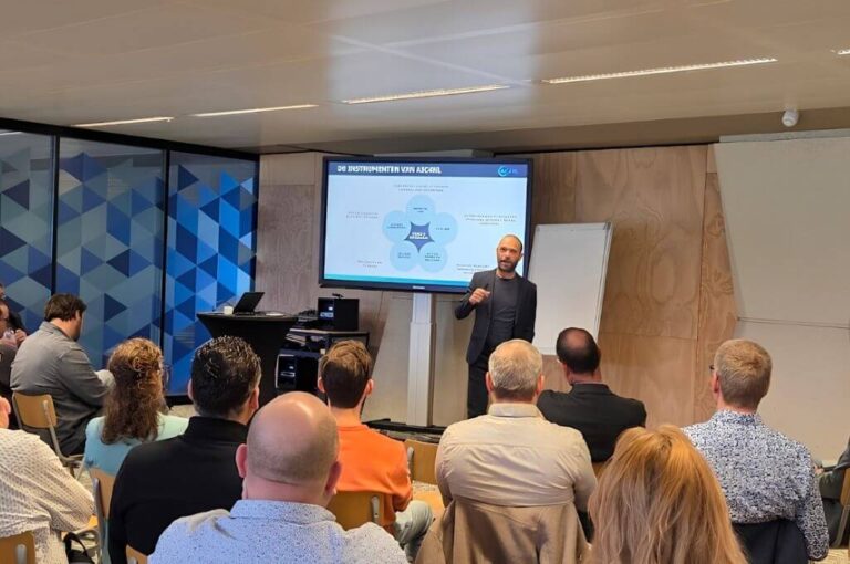 Presentation at a meeting of the AiNed Learning Community CARAI on AI and innovation in healthcare and social services, with participants from the education, healthcare, and business sectors