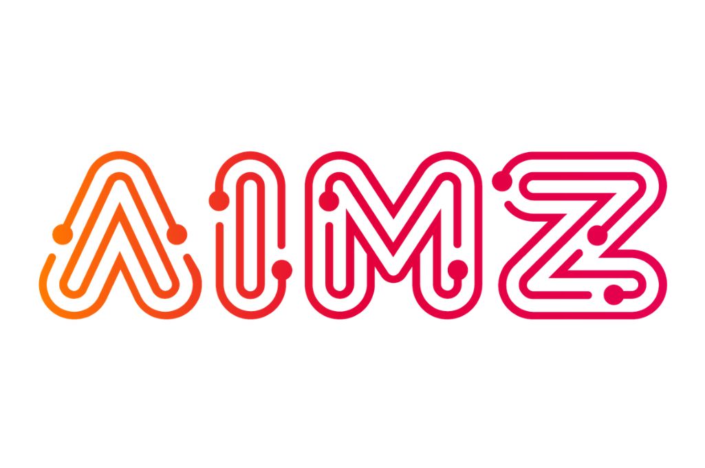 Logo AIMZ in kleurverloop oranje naar rood.